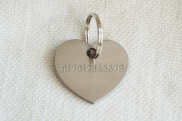 Heart Shaped Stainless Steel Dog Tag - Regular