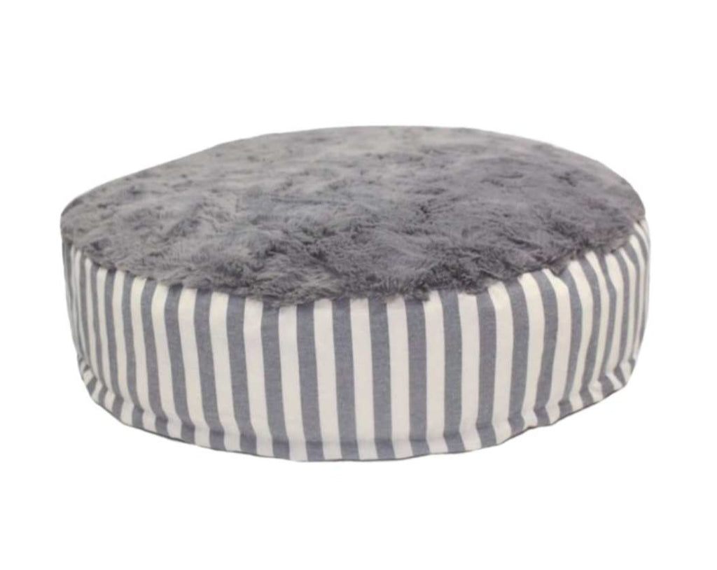 Round Dog Cushion Hamptons Grey Blue